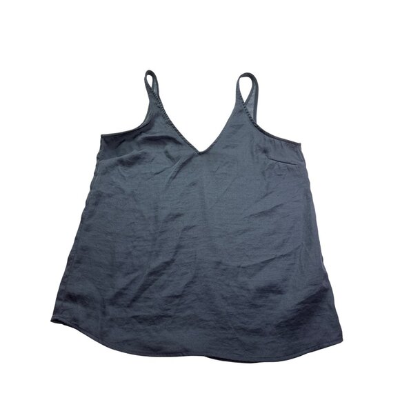 H&M Womens V-Neck Satin Tank Top Navy Blue Size US 2 - Picture 1 of 5